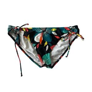 ROXY SWIM, SIZE XL, SWIM BOTTOM, BLACK TROPICAL